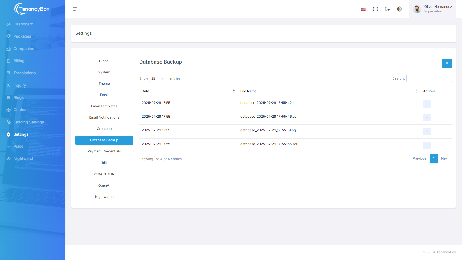 Database Backup